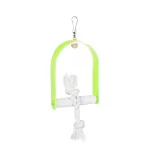 Green bird swing with climbing rope