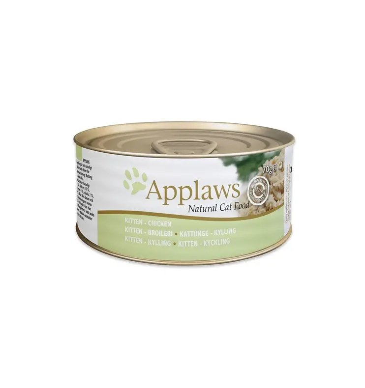 Applaws Chicken Kitten Tin is a premium complementary cat food specially formulated to help aid the physical development of kittens.