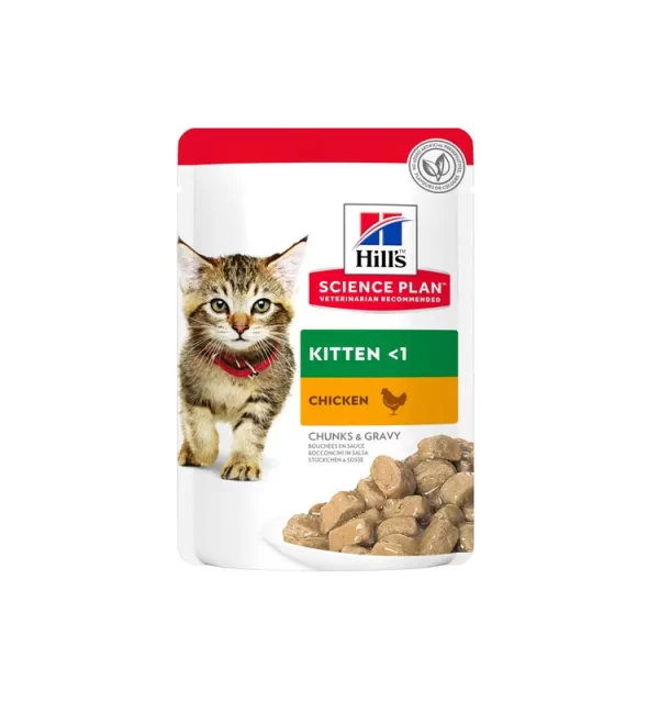 Hills Science Plan Tender Chunks in Gravy Kitten Chicken Pouches